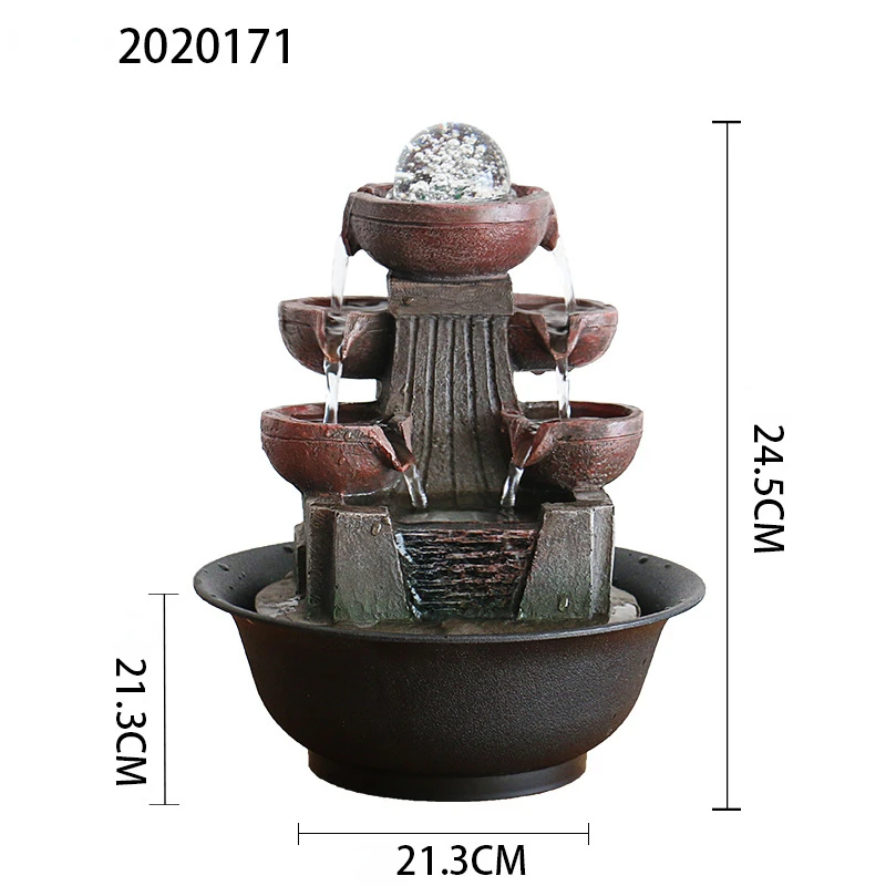 Светодиодный внутренний фонтан-водопад настольный 4-уровневый компьютер с