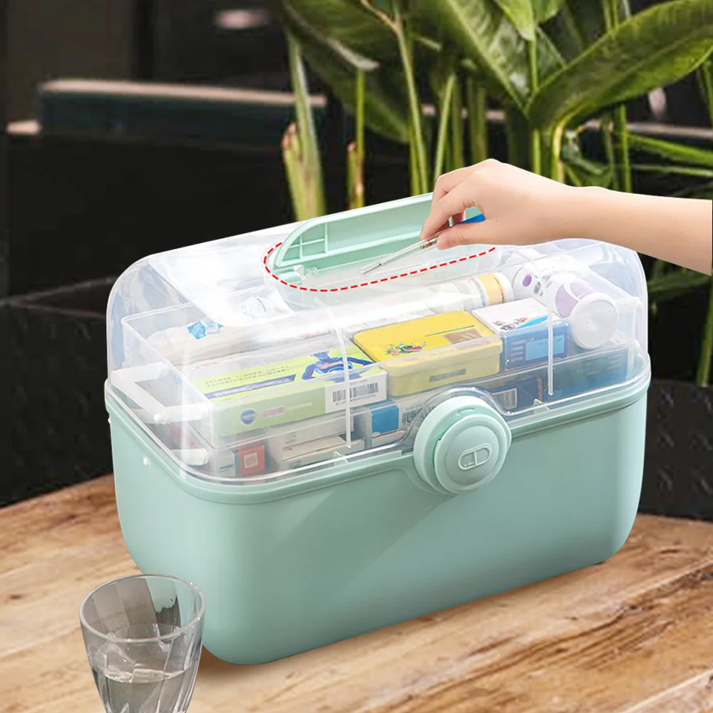 

Large Capacity Family Medicine Organizer Box Multilayer First Aid Kit Family Emergency Medical Storage Container Home Supplies
