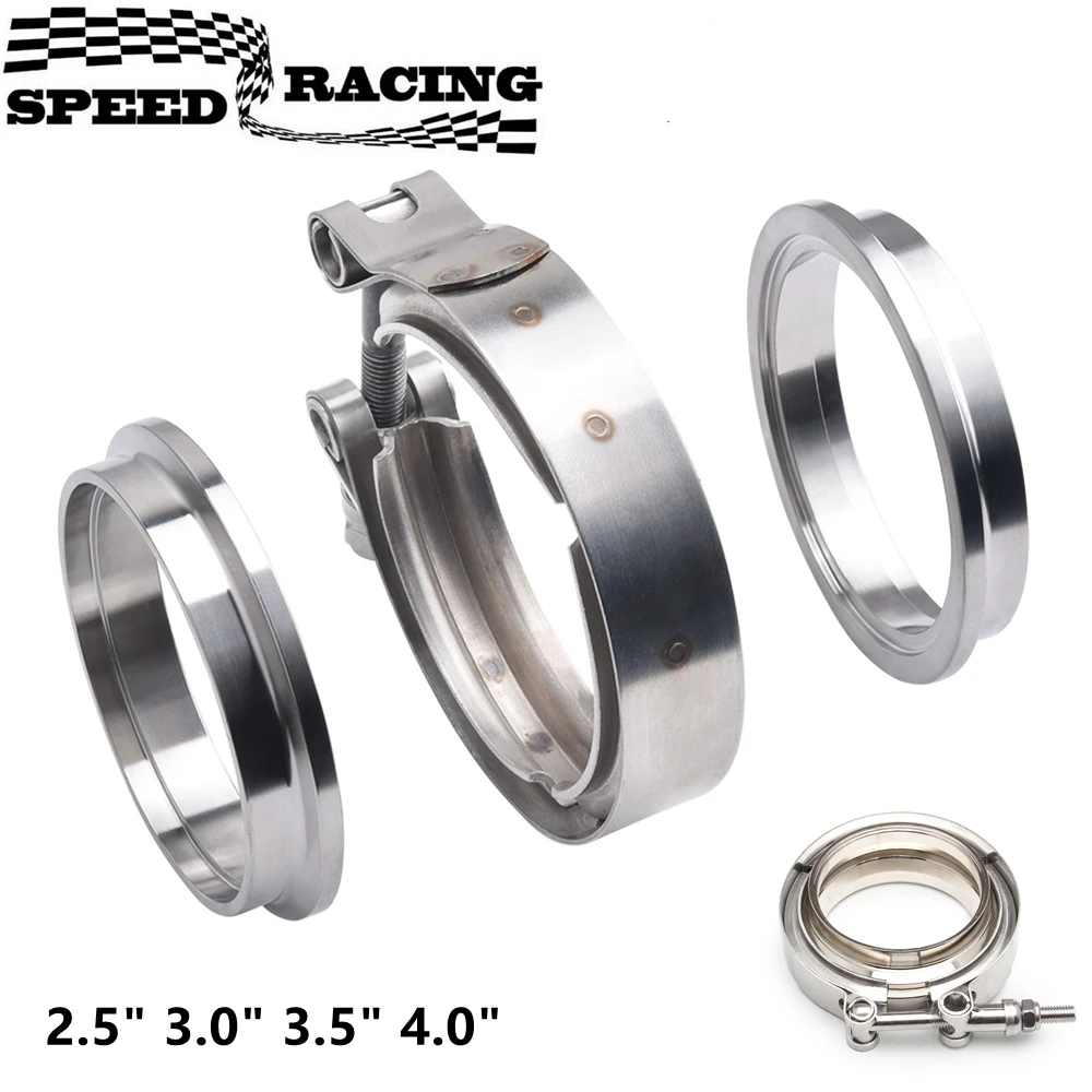 V-Band Clamp With Male Female Flange Kit Turbo Downpipe Wastegate V-Band Turbo Exhaust Pipes Car Accessories TP-1011A
