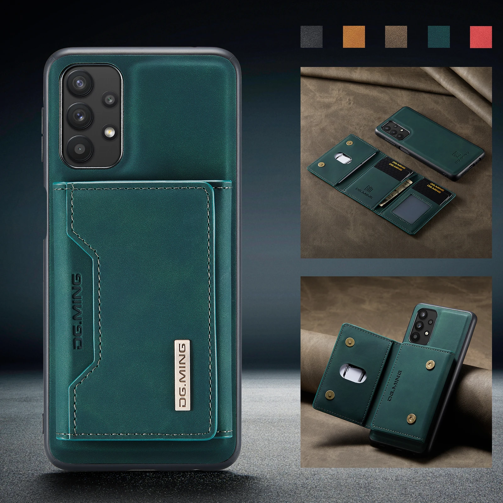 

Luxury Detachable Magnetic Leather Wallet Case Card Holder Phone Stand For Samsung Galaxy A32 5G Magnet Book Flip Cover Bags