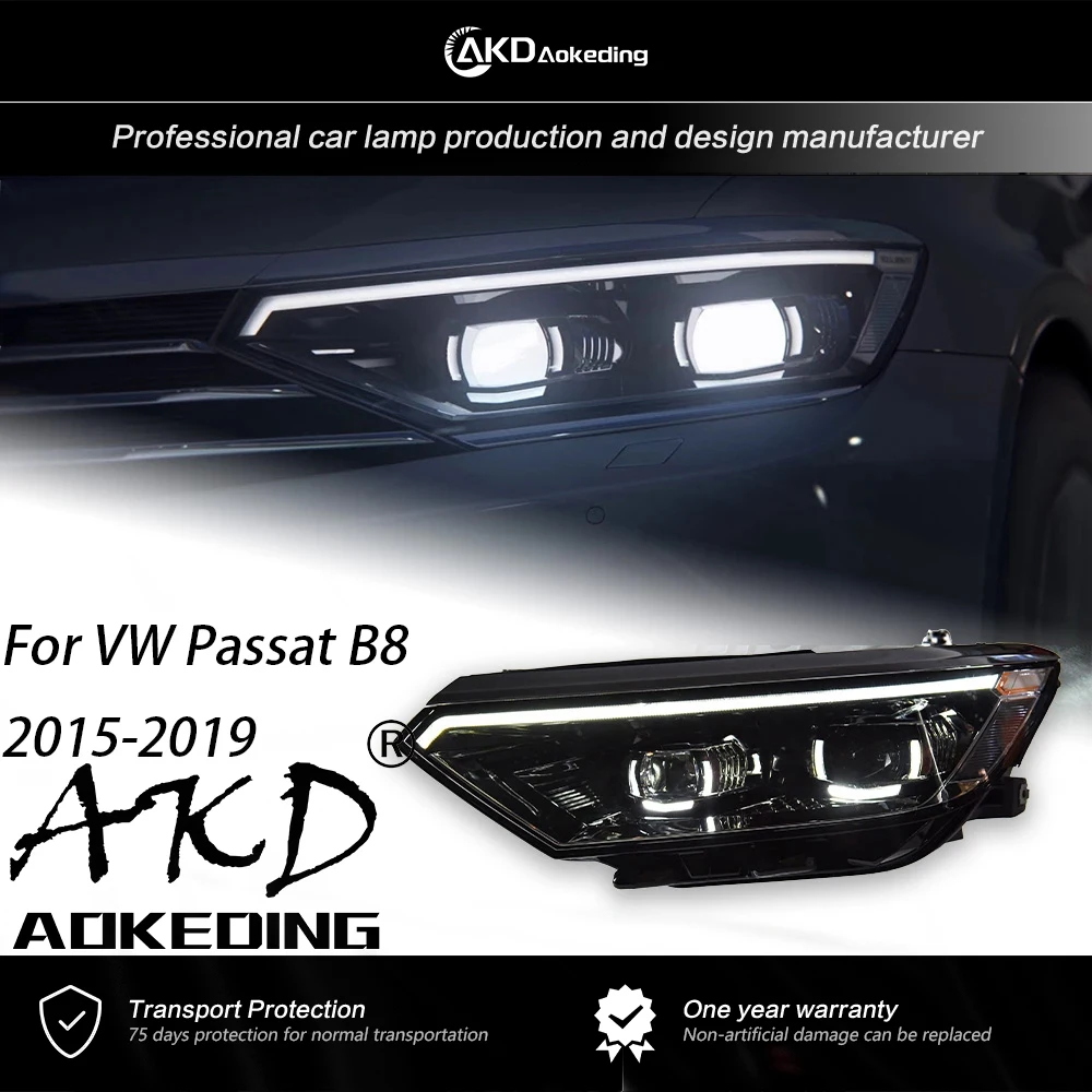Передняя фотовспышка AKD для Passat B8 EU-Spec проекционная линза головного света 2015-2019