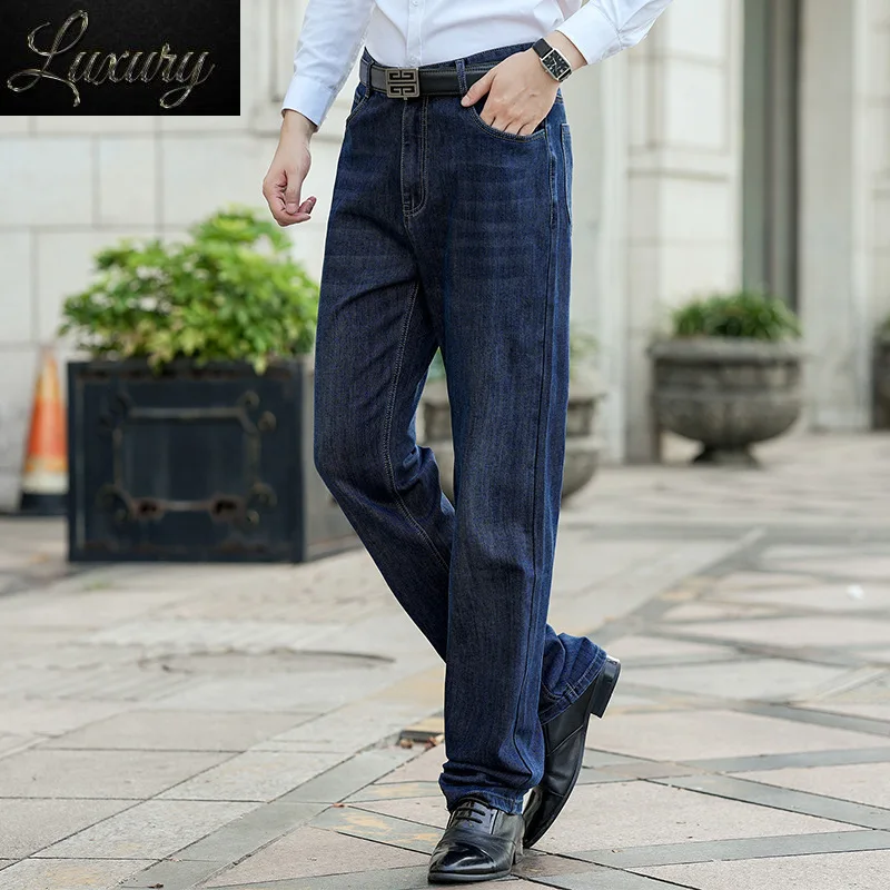 's Jeans Big Tall Straight Leg High Waist Black Male Classic