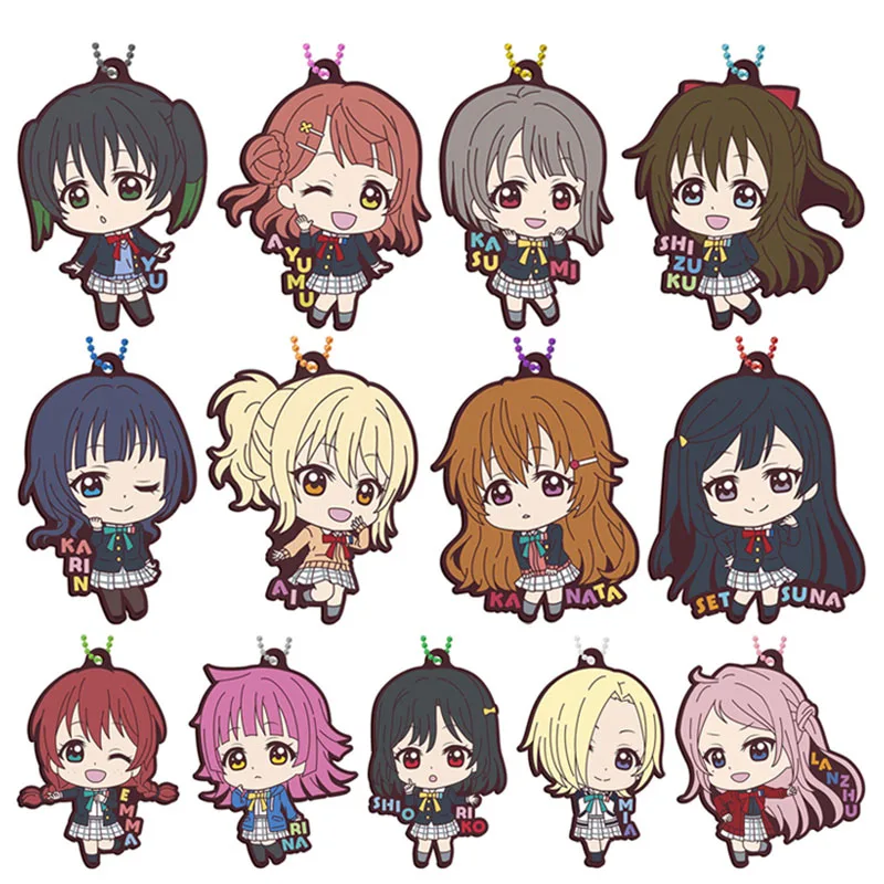 

Bandai Genuine LoveLive! School Idol Project Gashapon Toys Q Version Cute Rubber Pendant Action Figure Toys