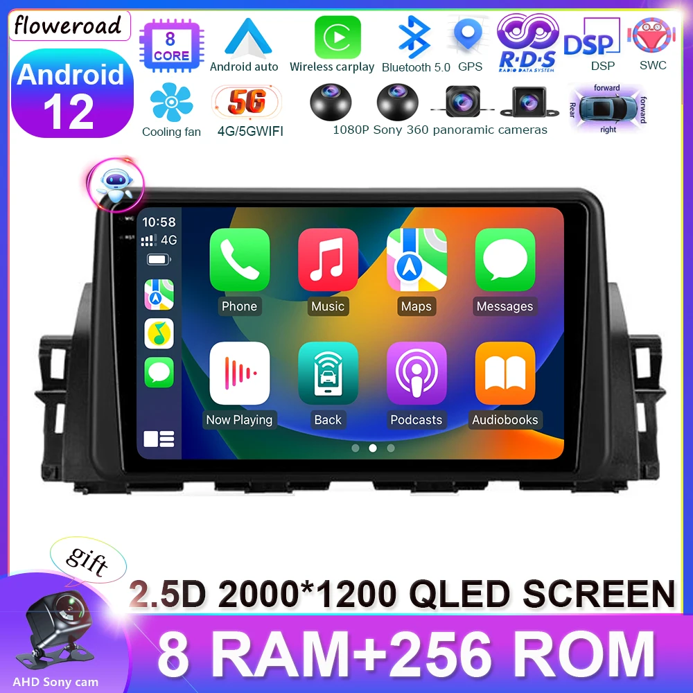 2.5D 256G QLED Android 13 для Renault Kiger 2021 автомобильное радио мультимедийный видеоплеер