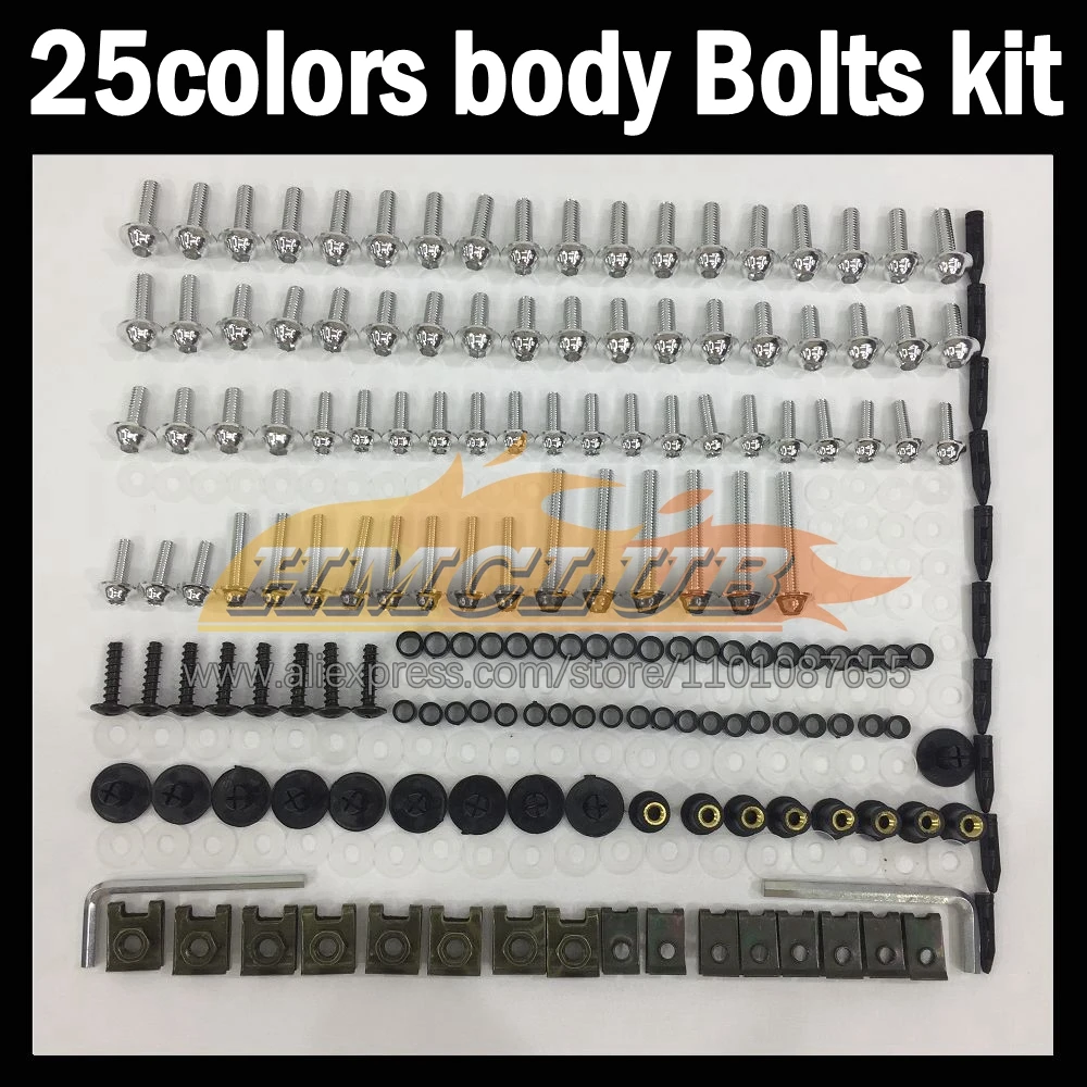 

Полный комплект винтов 268 шт., болты кузова для KAWASAKI NINJA ZXR 250 ZXR250 1991 1992 1993 94 1995 1996 1997 1998, болты обтекателя, гайки