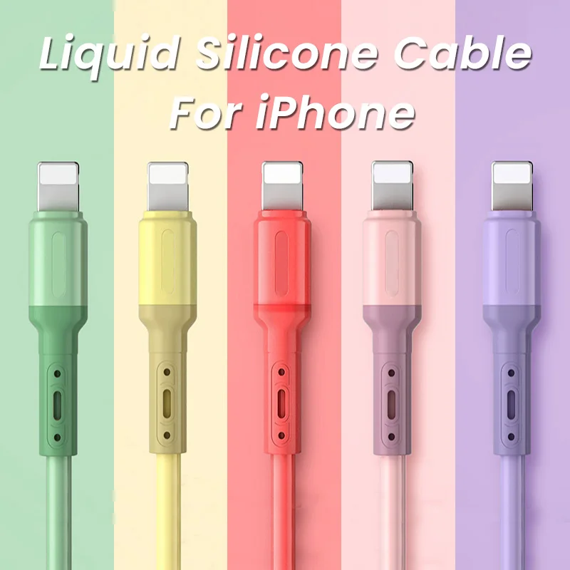 

USB Cable for iPhone 14 13 12 11 Pro Max Xs X Cable 3A Fast Charging Cable for iPhone Liquid Silicone Charger Cable Data Line 2M
