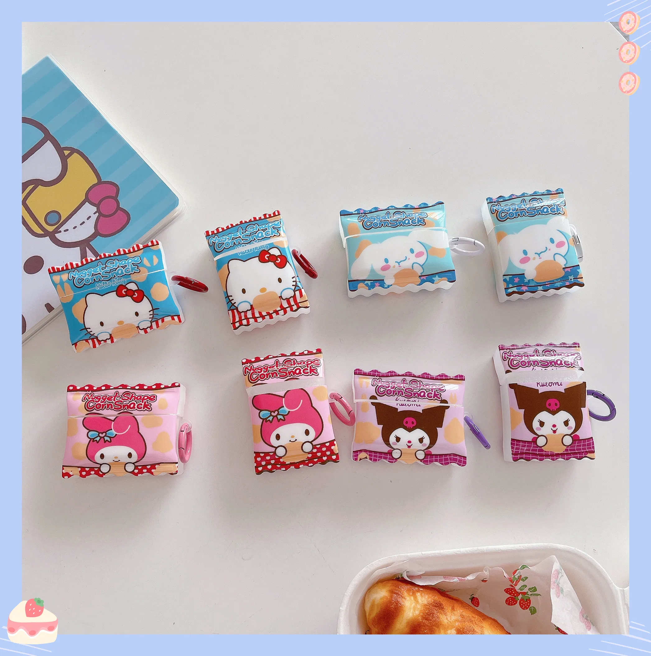 

Korea Cute 3D Candy Packaging Bag Style Earphone Case For Airpods Pro 2 Sanrio Kitty Kuromi Protective Cover For Airpods 1 2 3rd