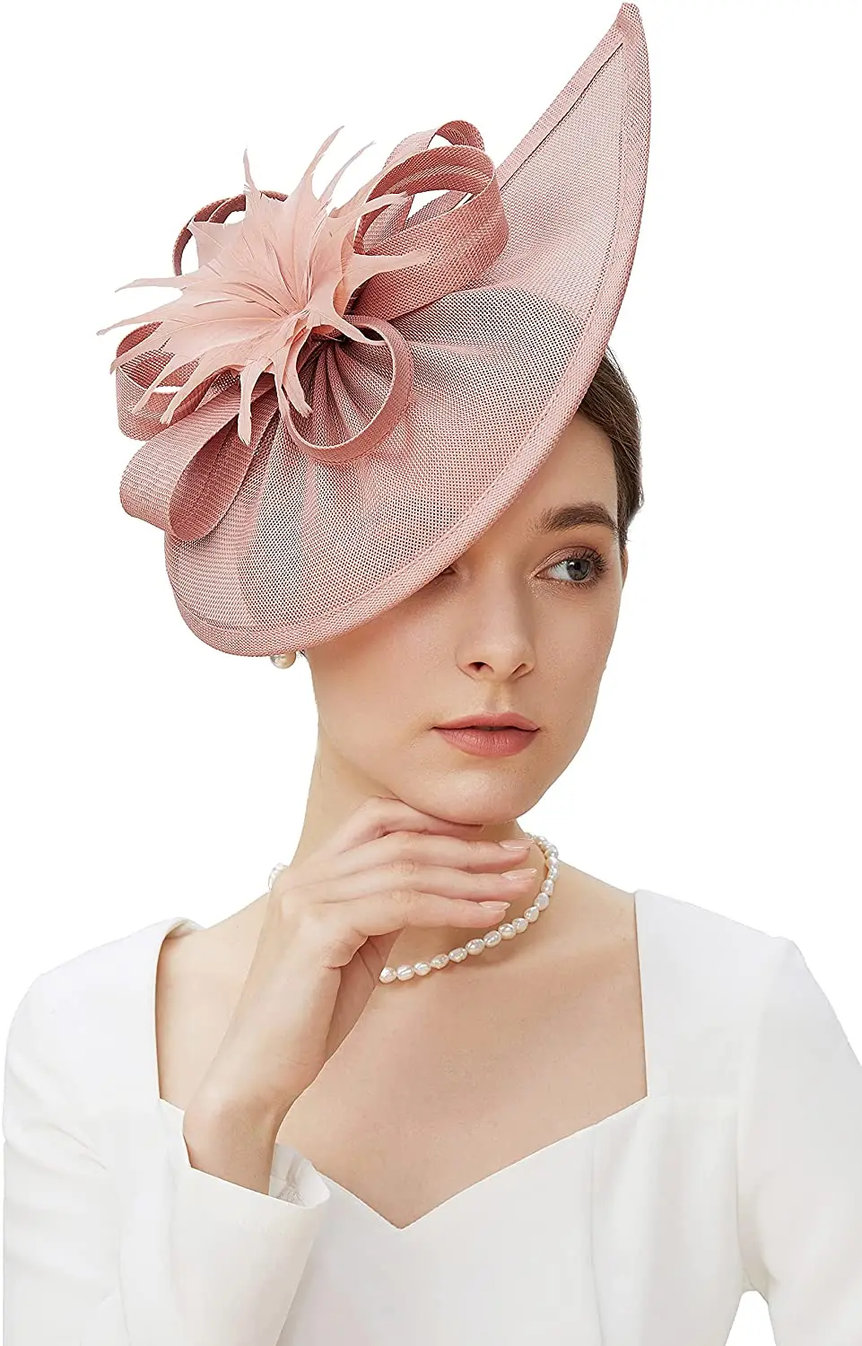 

Tea Party Fascinator Kentucky Derby Hat Fascinator Pillbox Hat Feather Headband for Cocktail