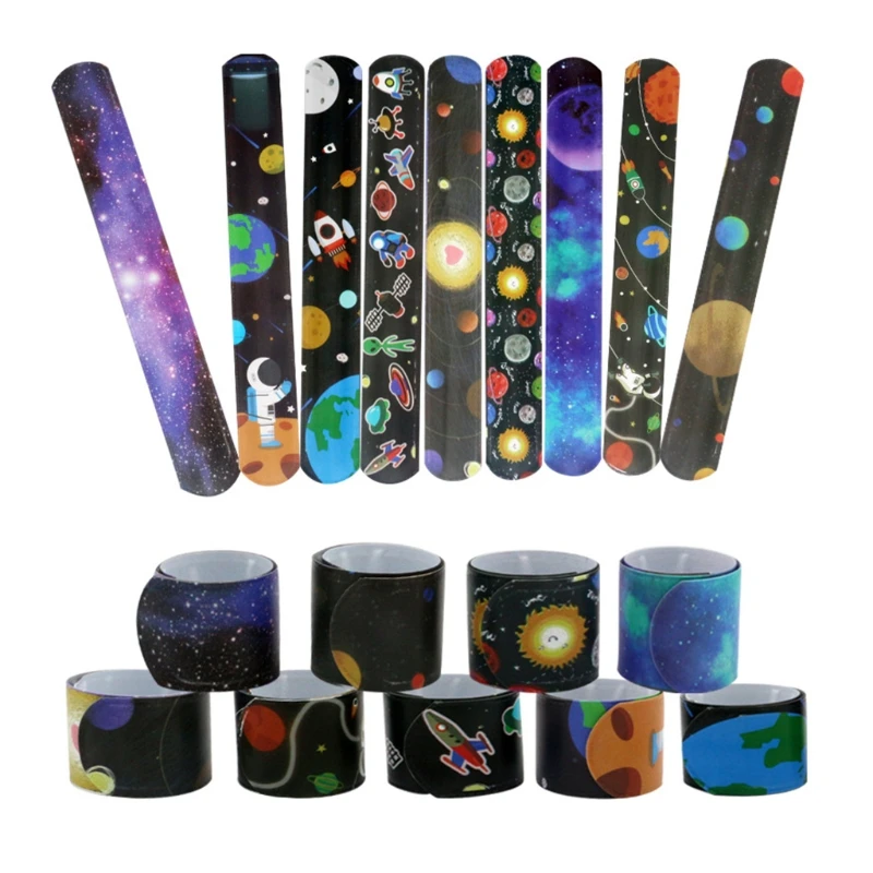 

1Set Space Slap Bracelets Classroom Prizes Exchanging Gifts for Children Teenagers Snap Bands Party Decorations Favors