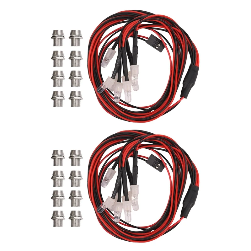 

Комплект светодиодных ламп для радиоуправляемых автомобилей HSP, 2 шт., 8 светодиодов, 5 мм, белый, красный цвет