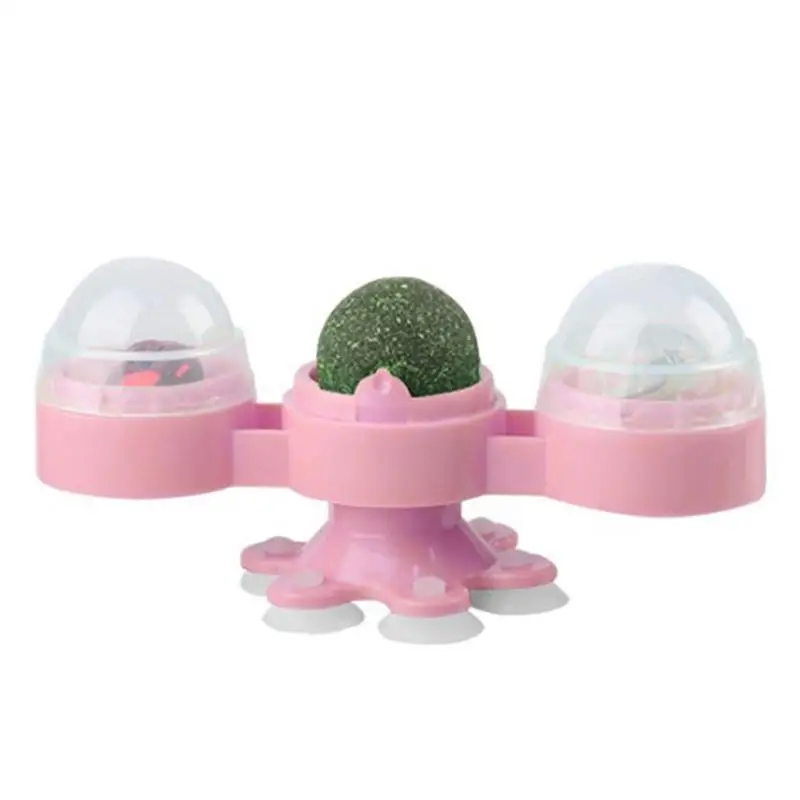 

Catnip Toys For Cats Kitten Chew Toy Interactive Cat Toy Dynamic Color Ball Bell Design 360 Rotation Bottom Suction Cup