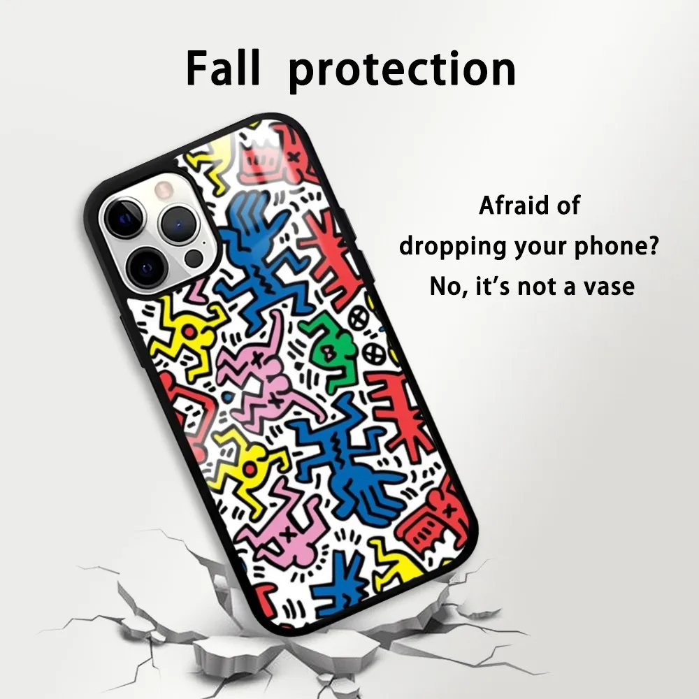 Модный чехол для телефона K-KEithS A-aring Art iPhone 16 15 14 13 12 11 Pro Xs Max Mini Plus Celulares Hard Funda