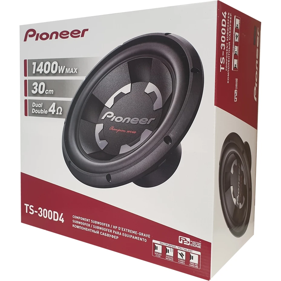 Автомобильный сабвуфер 12 30 см PIONEER TS-300D4 | Сабвуферы