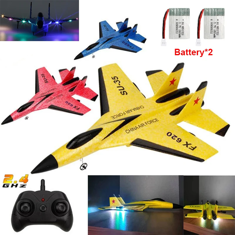 SU-35 MIG350 RC Airplanes Remote Control Glider Fighter Hobby 2.4G RC Plane Drones Foam Aircraft Toys for Boy Kids Children Gift