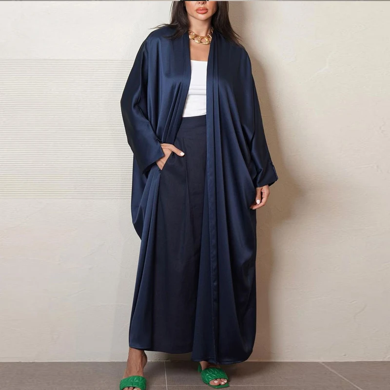 Открытый стиль Рамадан Кафтан Абая для женщин Свободный крой Мусульманское