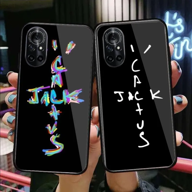 

Scott Cactus Phone Case For Huawei P50 P40 P30 P20 Pro Mate 40 30 20 Pro Nova 9 8 7 PC Glass Phone Cover