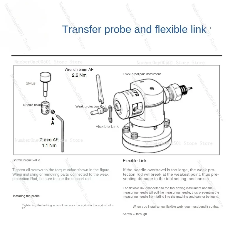 Слабая защитная планка Стержень от столкновений Renishaw Ts27r A-5003-5171 Зонд OTS Настройка
