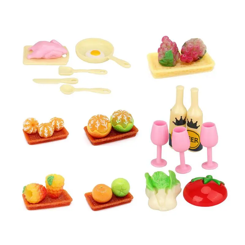 

Kawaii Miniature Items 24/Lot Dollhouse Accessories Kids Toys Free Shipping Foods For Barbie DIY Children Game Birthday Present