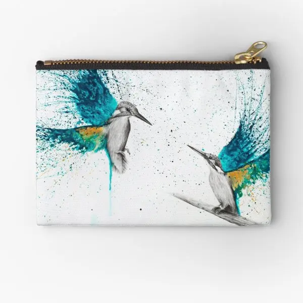 

Kingfisher Memories Zipper Pouches Socks Underwear Storage Coin Men Wallet Pocket Small Panties Cosmetic Pure Women Key Money