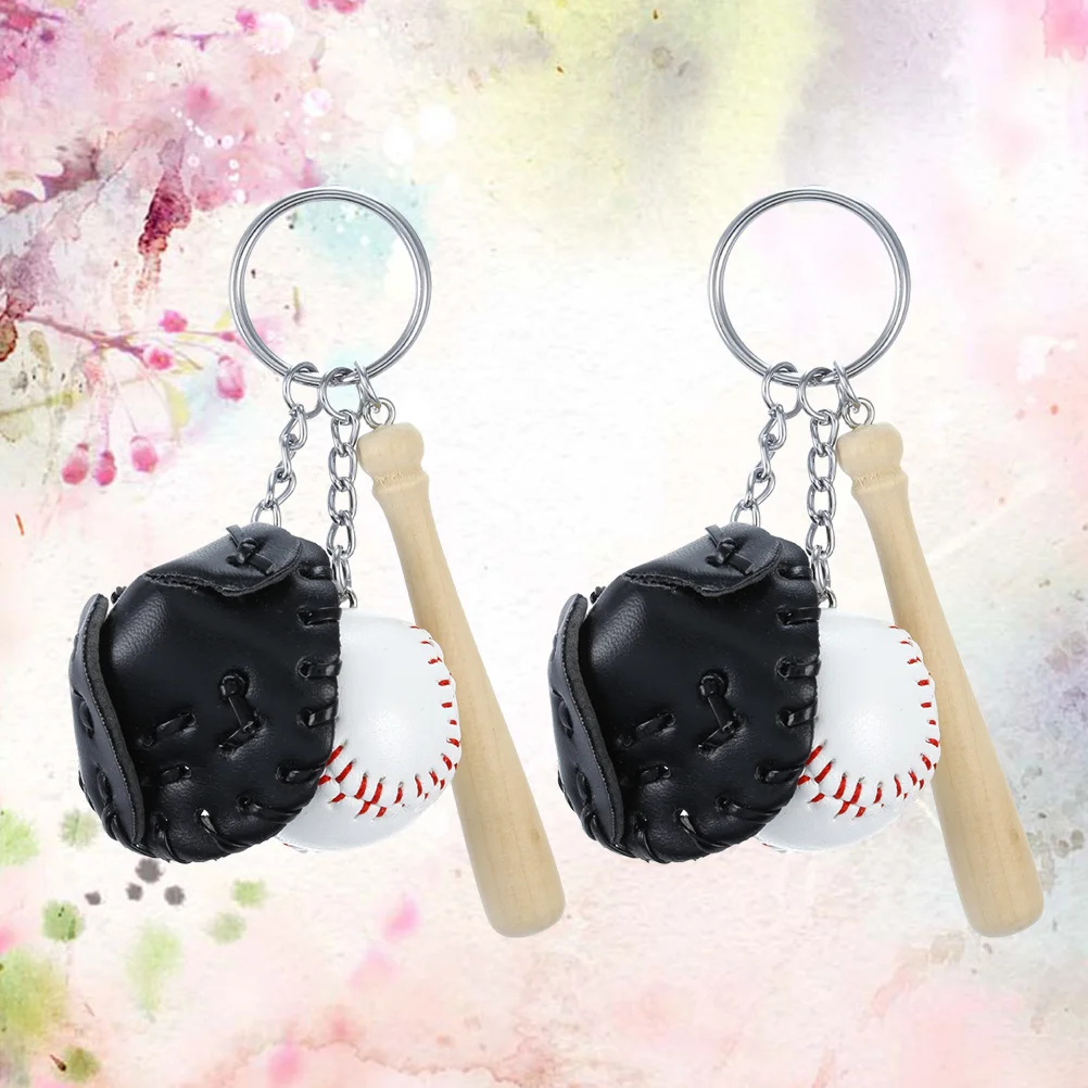 

Baseball Keychain Bat Mini Keychains Backpack Party Woodengirls Accessories Glove Theme Supplies Favors