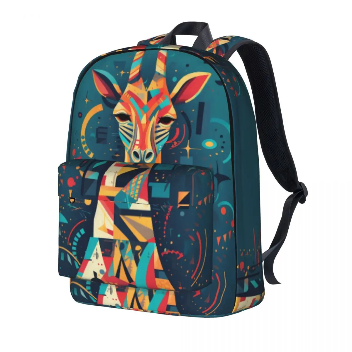 

Giraffe Backpack Graffiti Minimalist Line College Backpacks Unisex Colorful Big High School Bags Stylish Rucksack