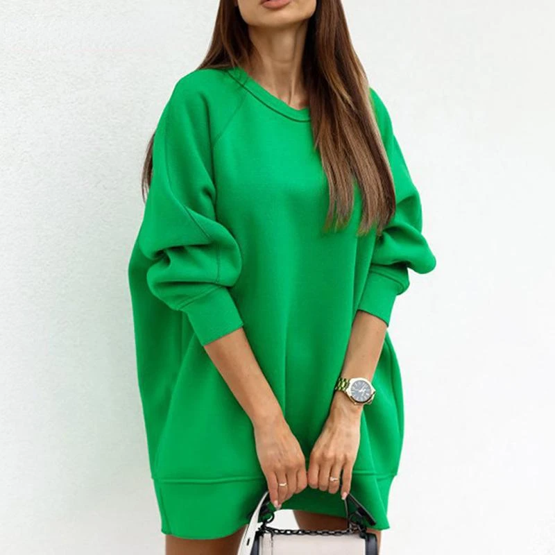 

Green Women's Sweatshirt Pullover Casual Long Sleeve 2022 Fleece Tops Female Sportswear Autumn Winter Clothes Women Sweatshi