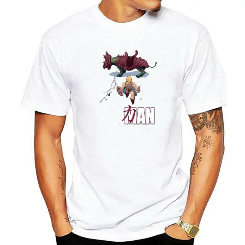 

Классическая хлопковая Мужская футболка с аниме He-Man And The Masters Of The Universe, Новое поступление 2021, футболка с уникальным дизайном и круглым вырез...