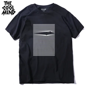 COOLMIND qi0403A 100% хлопок крутая забавная Мужская футболка Повседневная летняя свободная футболка с коротким рукавом мужская футболка с круглым вырезом футболки