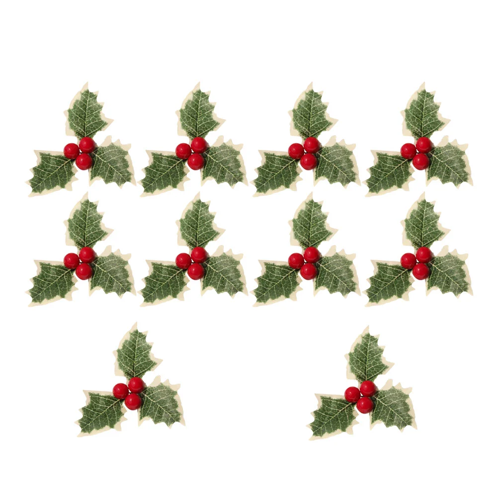 

Christmas Berry Artificial Leaf Holly Berries Picksstems Craft Redgreenery Fake Leaves Applique Crafts Wreaths Pine Mini