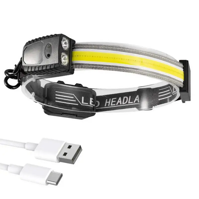 

LED Headlamp 230 Wide Beam Head Lamp Headlight 7 Light Modes Head Flashlight Built-in 800mAh Battery Waterproof Headlamps For