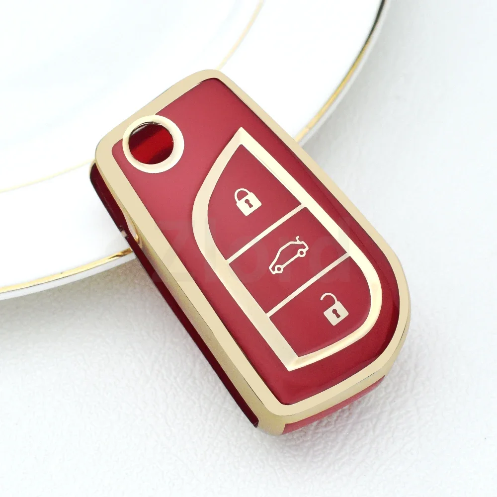 3-кнопочный чехол для автомобильного ключа из ТПУ набор защитных брелок Toyota Aygo Yaris