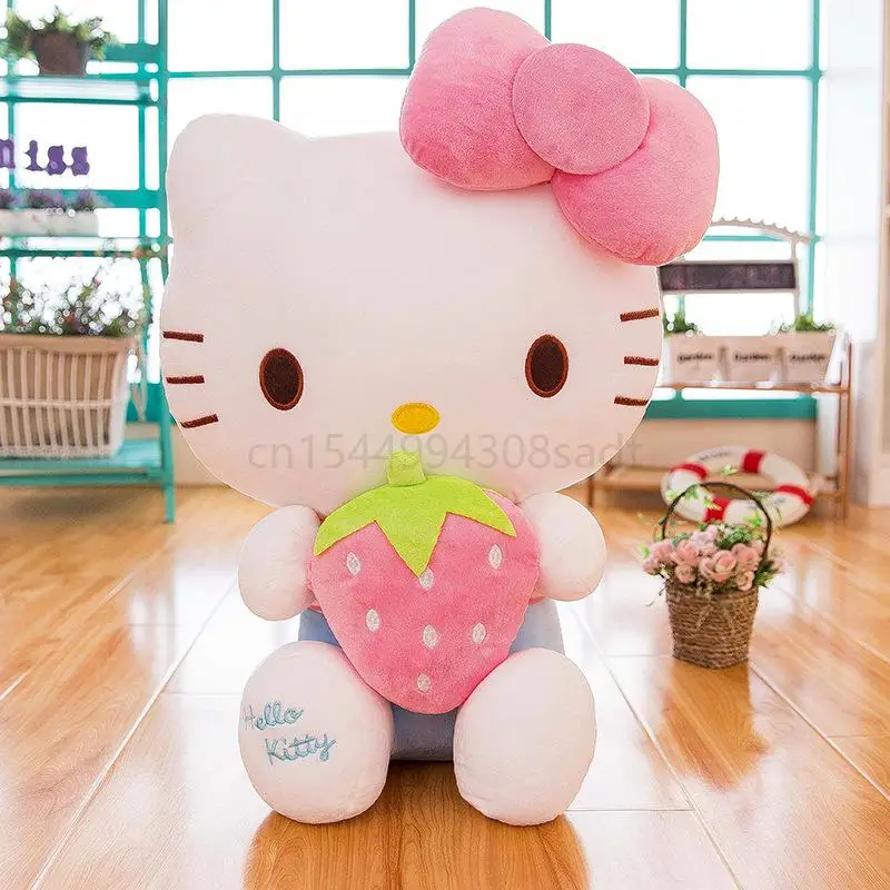 

Sanrio Hello Kitty Plush Toy Kawaii Pillow Doll Stuffed Animal Children Plushies Home Decoration Peluche Girls Birthday Gift