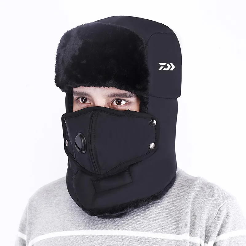 

Шапки унисекс Зимние для рыбалки защита для спорта на открытом воздухе ветрозащитная теплая маска для велоспорта Толстая флисовая шапка дл...