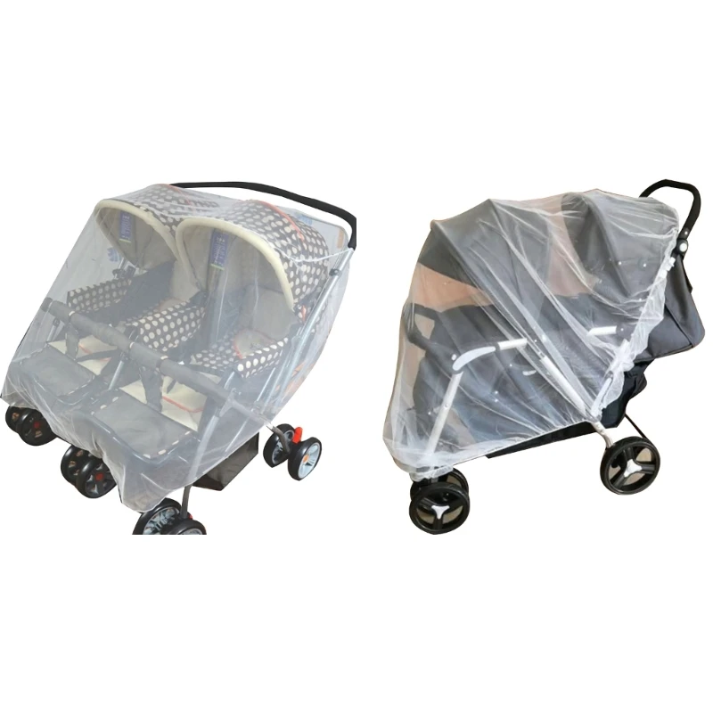 

Double Stroller AntiMosquito Net Full Coverage Elastic Mesh Cover Baby Essential