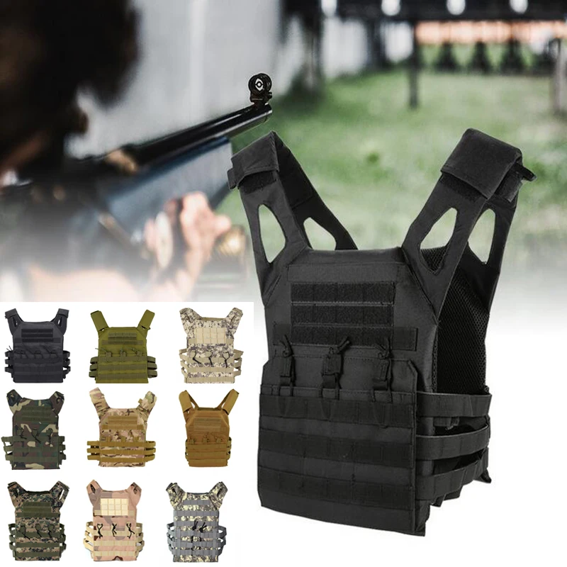 

Adjustable JPC Tactical Vest Molle Vest Outdoor Hunting Airsoft Paintball Molle Vest With Chest Protective Plate Carrier Vest