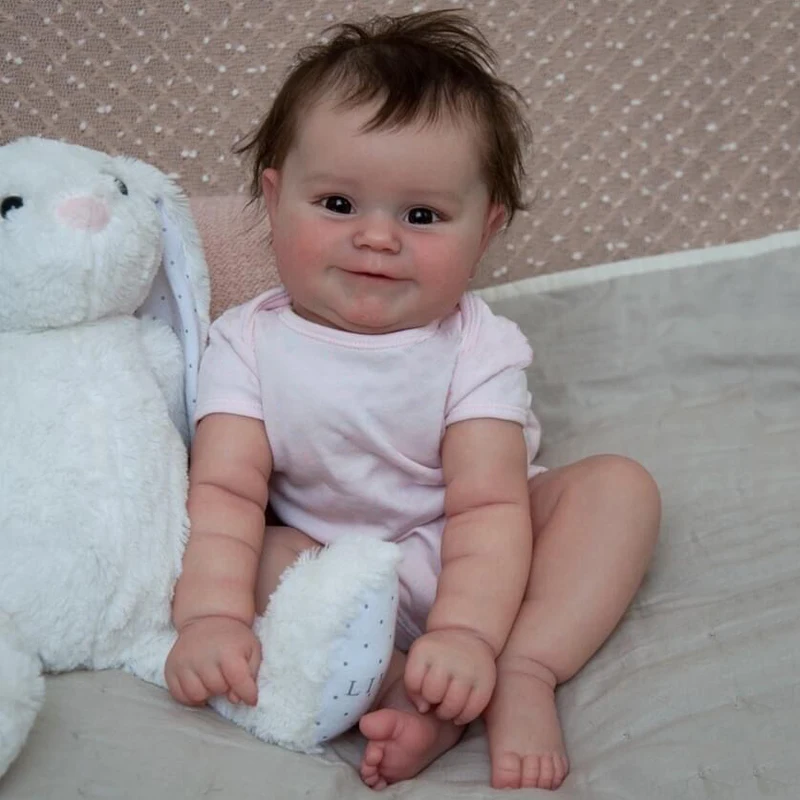 

50CM Reborn Baby Doll Newborn Girl Baby Lifelike Real Soft Touch Maddie with Hand-Rooted Hair High Quality Handmade Art Doll