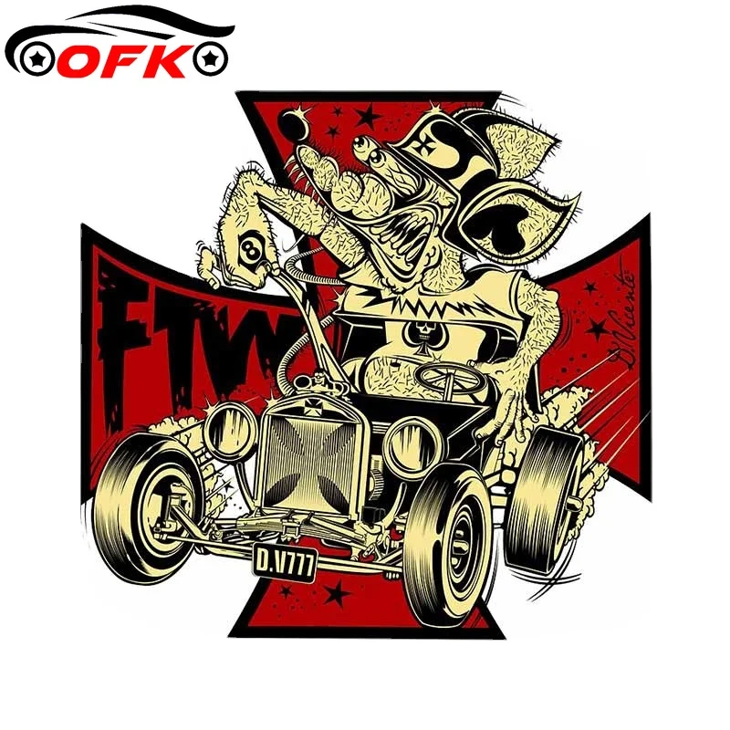 Смешная аниме Автомобильная наклейка для сказок крысы Fink FTW Стайлинг виниловые