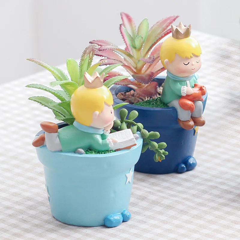 

Planters Succulents Cactus Decorative Flowers Pots Cartoon Resin Balcony Living Indoor Desktop Office Decor Garden Accessories