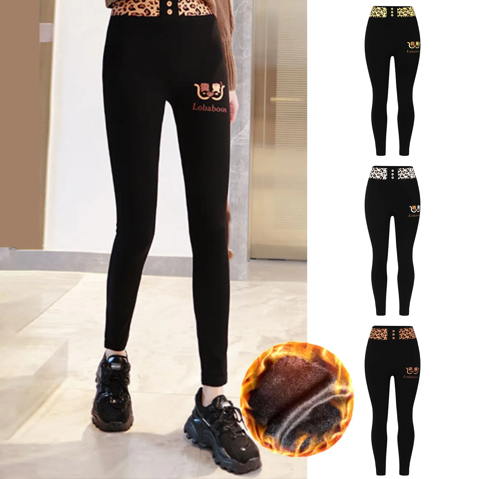 

Женские модные зимние облегающие эластичные леггинсы с высокой талией и принтом