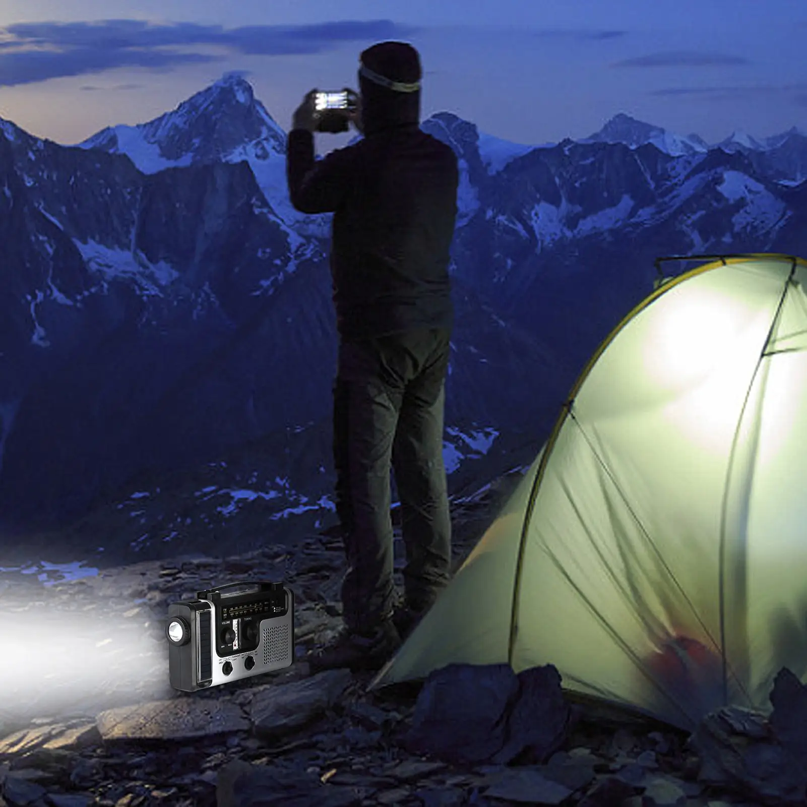 

Emergency Weather Radio Emergency Weather Radio Hand-Cranked Rechargeable Electric Radio Led Reading Light Alarm Function For