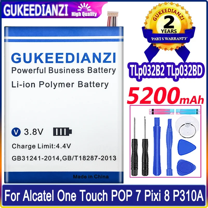 Аккумулятор GUKEEDIANZI 5200 мАч для Alcatel One Touch POP 7 Pixi 8 P310A