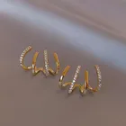 Серьги с цирконом в форме грабли, дизайнерские ювелирные украшения с геометрическим дизайном под золото 14 к, роскошные аксессуары в Корейском стиле для девушек и женщин, вечерняя бижутерия