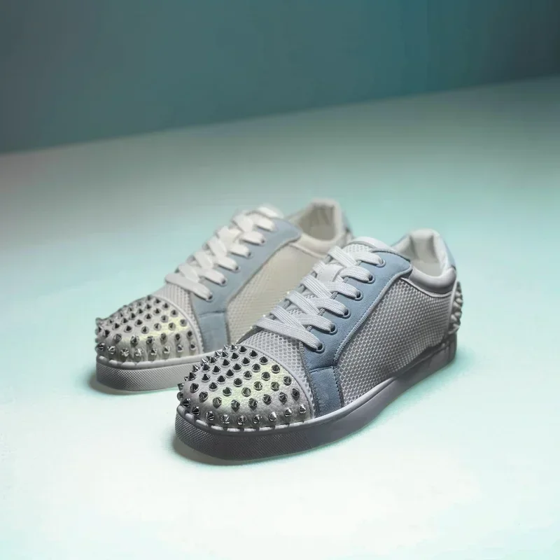 Дизайнерская обувь с низким верхом и красной подошвой для мужчин. Роскошные