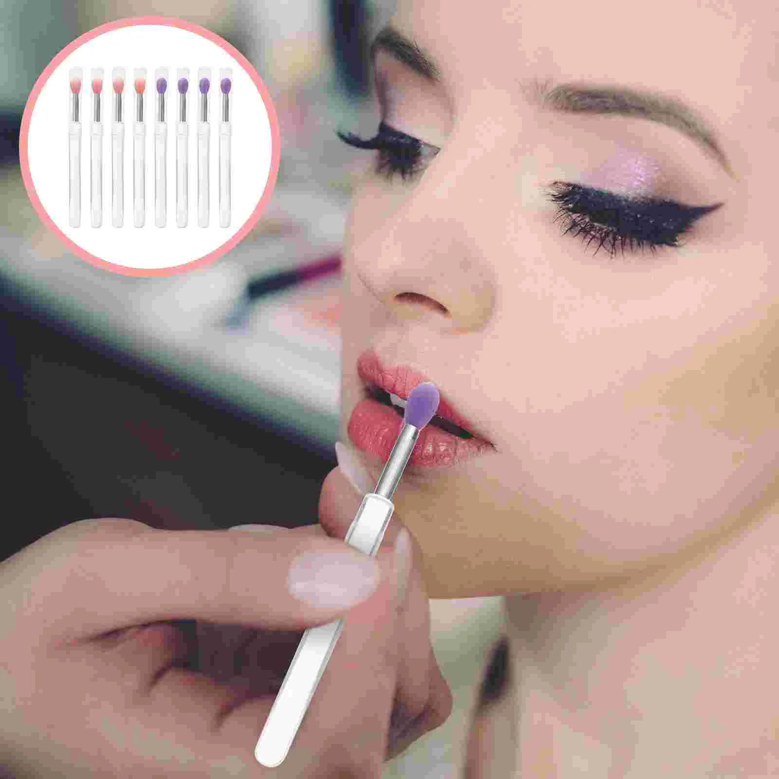 

Brush Lip Silicone Applicator Lipstick Makeup Brushes Eyeshadow Eye Applicators Balm Shadow Scrubbergloss Exfoliator Wand Scrub