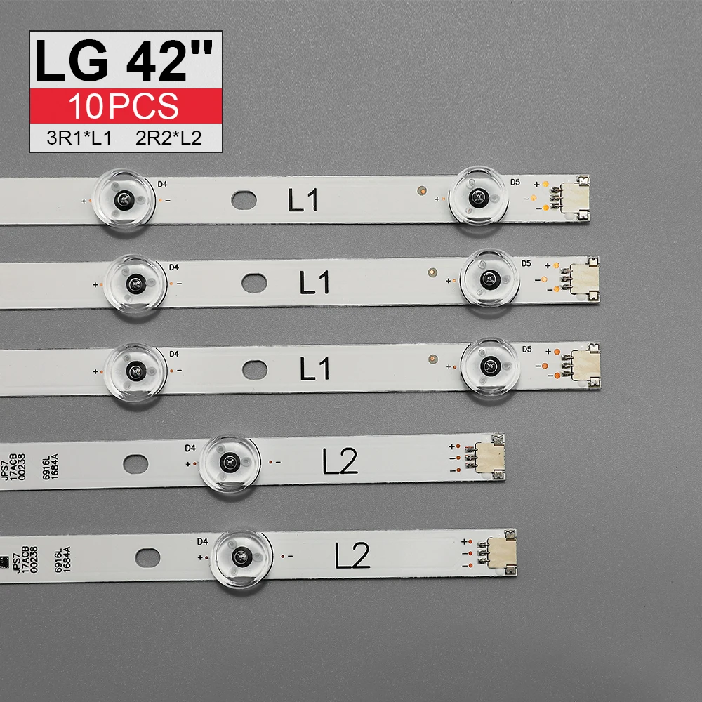 10 шт. светодиодный ная подсветка для LG 42 &quotTV V14 Slim DRT Rev0.6 6916L 1682A 1684A 1683B LC420DUH 42LY970H