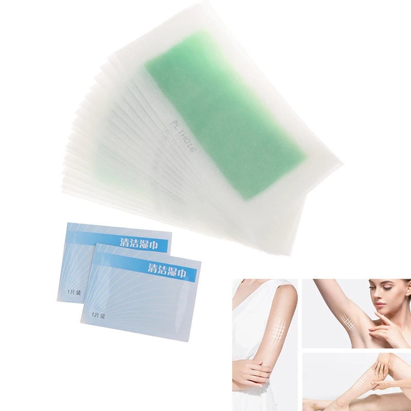 

40Pcs Summer Professional Hair Removal Wax Strips For depilation Double Sided Cold Wax Paper For Bikini Leg Body Face Useful