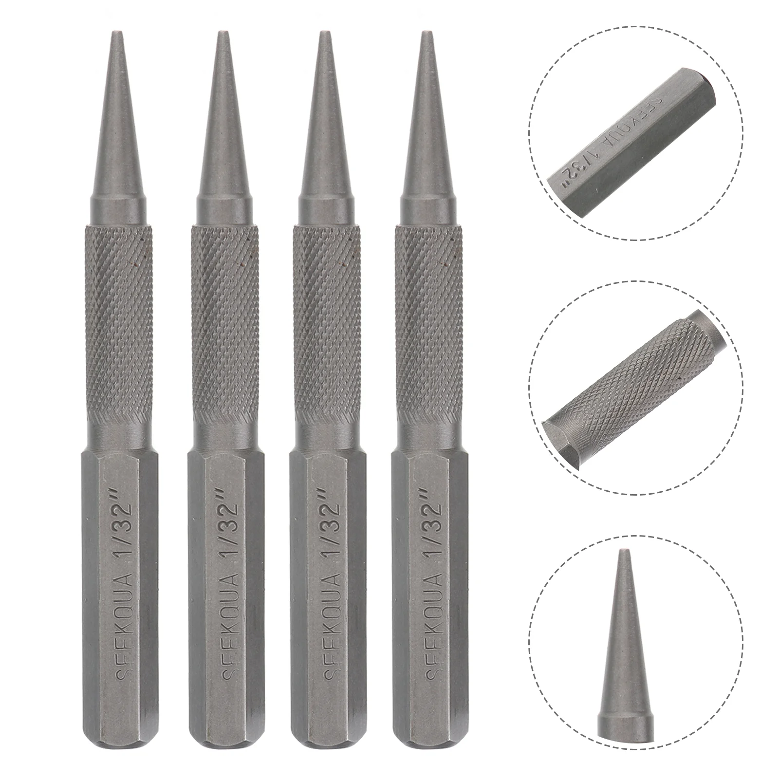 

4pcs Metal Wood Drilling Positioning Tool Center Punch Portable Nail Setter Kit