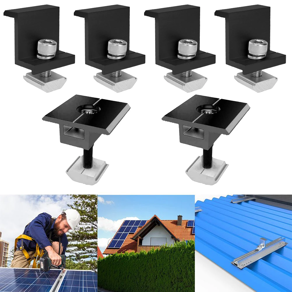 

Farming Solar Panel Middle Clamp End Clamp Rail Grounding Lug Rail Conductive Sheet Mounting Rail Aluminum Plate Grounding Clip