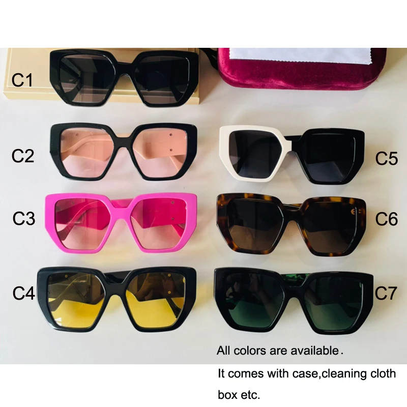 

Women's Acetate Sunglasses Designer For Sale Men's Square Fashion Glasses In good Quality Discount With Case And Box