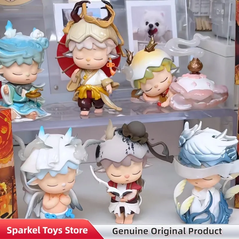 Фото Коллекционная фигурка Heyone Mimi Jiuzhou Odyssey Series Blind Box в китайском стиле, модный декор для рабочего стола, игрушка для взрослых коллекционеров №1